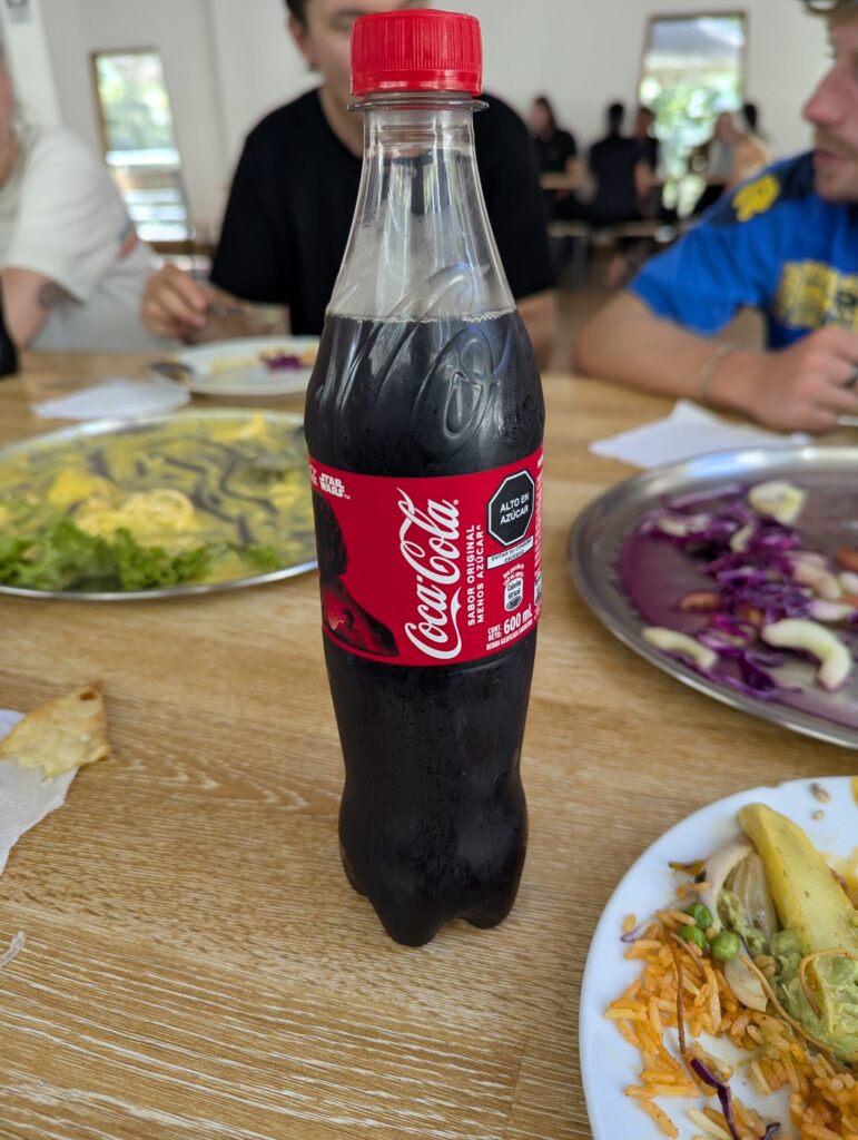 ペルーの砂糖少な目のコカコーラ。